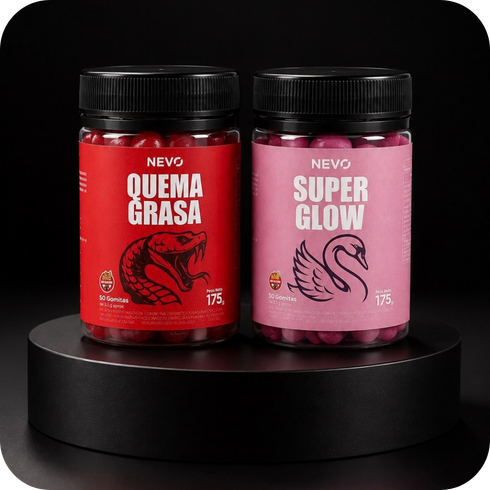 Kit gomitas NEVØ Quema Grasa + Super Glow con biotina, 2 frascos
